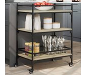 Carro de cocina roble sonoma 65x40x86,5 cm madera contrachapada