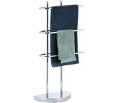 Relaxdays toallero de pie semicircular cromado, hierro, plateado, 83x40x18 cm