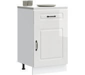 Mueble de cocina kalmar de madera contrachapada blanco brillante