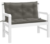 Cojines banco jardín 2 uds | cojín exterior tela gris oscuro melange 100x50x7 cm cfw64156