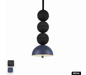 Lámpara colgante de hormigón - bosfor concrete | negro - índigo | 3 bolas | led 14w