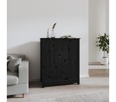 Aparador | aparador de comedor | armario de cocina alto de madera maciza de pino negro 83x41,5x100 cm cfw58979