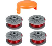 Carretes de repuesto para cortacésped gardena 5364-20, 1,6 mm x 6,1 m, para cortacéspedes gardena turbo smallcut art 2401 (4 carretes + 1 funda)
