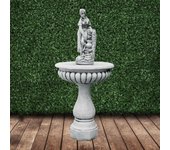 Fuente de jardín en hormigón piedra con bomba de agua melissa 58x122cm.