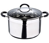 Olla ø28x16,5cm 9,5l de acero inoxidable con tapa foodies bgmp-1506-bk masterpro