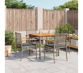 Set comedor de jardín 5 piezas | conjunto de jardín | muebles de jardín con cojines ratán sintético gris cfw317936