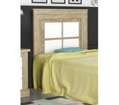 Cabecero nórdico de 110 (ancho) x 120 (alto) x 3,8 (fondo) cm | práctico y elegante | fácil de montar, colores cambria y blanco (para cama de 135-140