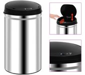 Maison exclusive - cubo de basura con sensor automático 40 l acero inoxidable