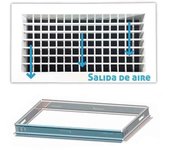 Rejilla de ventilación impulsión doble deflexión blanco+marco de montaje 700x150 mm 700x150 mm