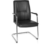 Silla de confidente tila v piel sintética negro hjh office