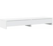 Soporte monitor | soporte de pantalla y cajones madera ingeniería blanco 100x27x15cm cfw310778