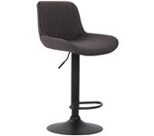 Taburete de bar lentini en tela gris oscuro|negro