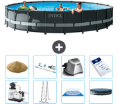 Paquete de piscina - intex - alrededor - 610x610x122 cm + accesorios a2939