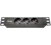 Regleta 3 shuckos para montaje en rack 10 1u - cable de 1.50m equip