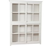 Biscottini vitrina de madera maciza blanca 212 x 154 x 37 cm | aparador o armario de cocina de madera | muebles de hogar shabby chic