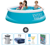 Paquete de piscina - intex - alrededor - 183x183x51 cm + accesorios cb129