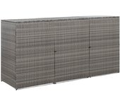 Maison exclusive - cobertizo triple cubo basura ratán pe antracita 229x78x120 cm