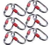 6 mosquetones resistentes (25 kn, 2551 kg), gancho con puerta de rosca, multiusos para escalada, aparejos, cuerdas, hamacas