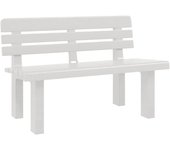 Banco de jardín polipropileno blanco 110x52x71 cm