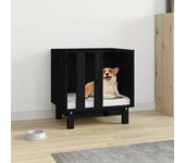 Vidaxl caseta para perros madera maciza de pino negro 50x40x52 cm