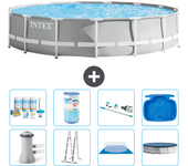 Paquete de piscina - intex - alrededor - 457x457x107 cm + accesorios a2248