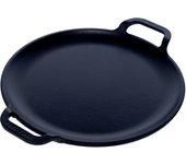Plancha cocina para pizza hierro fundido curado inducción, sartén 25cm, fuego, barbacoa, horno, victoria, negro, 31800
