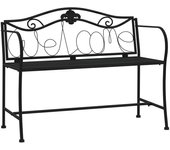 Banco de jardín muebles de exterior para terraza terraza 2 plazas 104 x 52 x 78 cm acero negro 02_0011278