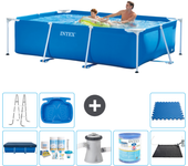 Paquete de piscina - intex - rectángulo - 260x160x65 cm + accesorios a100
