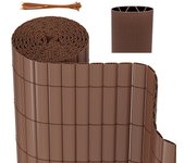Canisse pvc para el jardín, valla oculta, balcón o terraza doble cara, valla cortaviento para balcón, marrón 180 x 800cm