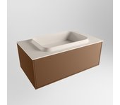 Mondiaz erin 80cm mueble de baño color rust con 1 cajón. con lavabo ridge centro 1 orificio color linen
