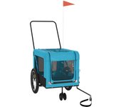 Remolque de bicicleta mascotas hierro tela oxford azul negro