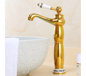 Grifo mezclador de lavabo, grifo de baño, grifo retro de lavabo con agua fría y caliente ajustable - sin manguera de suministro de agua