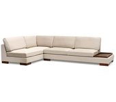 Sofá rinconera tulip izquierdo con puff beige