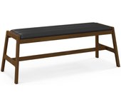 Costway banco de jardín de 2 plazas, banco jardin exterior de madera maciza con asiento acolchado de piel sintética, banco de parque para balcón y ter