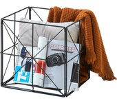 Revistero temse metal 40 x 40 x 40 cm negro [en.casa]