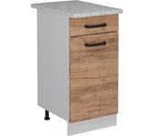 Vicco mueble bajo de cocina r-line, roble dorado, 40 cm et mármol