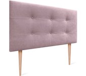 Dhome cabecero de cama acolchado capitoné 8cm de grosor. cabezal tapizado tela acualine con patas cabeceros de cama (salmón, 105cm)