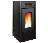 Estufa de pellets pegaso elane 9 kw. eficiencia y diseño superior con una superficie calefactable, negro