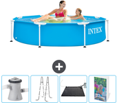 Paquete de piscina - intex - alrededor - 244x244x51 cm + accesorios cb128