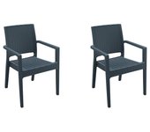Pack de 2 sillones ibiza armchair rattan gris siesta exclusive