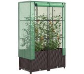Maison exclusive - arriate con cubierta invernadero aspecto ratán 80x40x138 cm