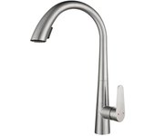 Grifo de cocina extraíble de acero inoxidable 304, ajustable en frío y calor, grifo de fregadero giratorio telescópico cepillado