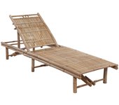 Tumbona de jardín | silla de exterior | sillon jardín con cojín bambú cfw601123