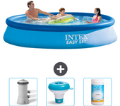 Paquete de piscina - intex - alrededor - 366x366x76 cm + accesorios cb77