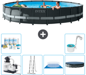 Paquete de piscina - intex - alrededor - 610x610x122 cm + accesorios a2957