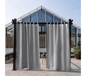 Cortinas impermeables para exterior de patio, 132 x 241 cm, poliéster, opacas para balcón, cenador y jardín.