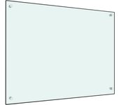 Maison exclusive - protección salpicaduras cocina vidrio templado blanco 80x60 cm