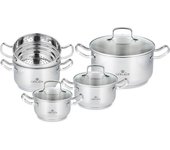Gerlach pentola set 9 pezzi simple, acciaio inox, argento, 24 cm, 9 unità