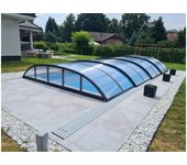 Cobertor de piscina horizon - 8,61x4,20 m - policarbonato celular de 8 mm - color antracita ral7016 - eco203 - altanka