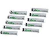Vhbw 10x batería aaa micro - con conector usb micro, 280 mah, 1,5 v, li-ion